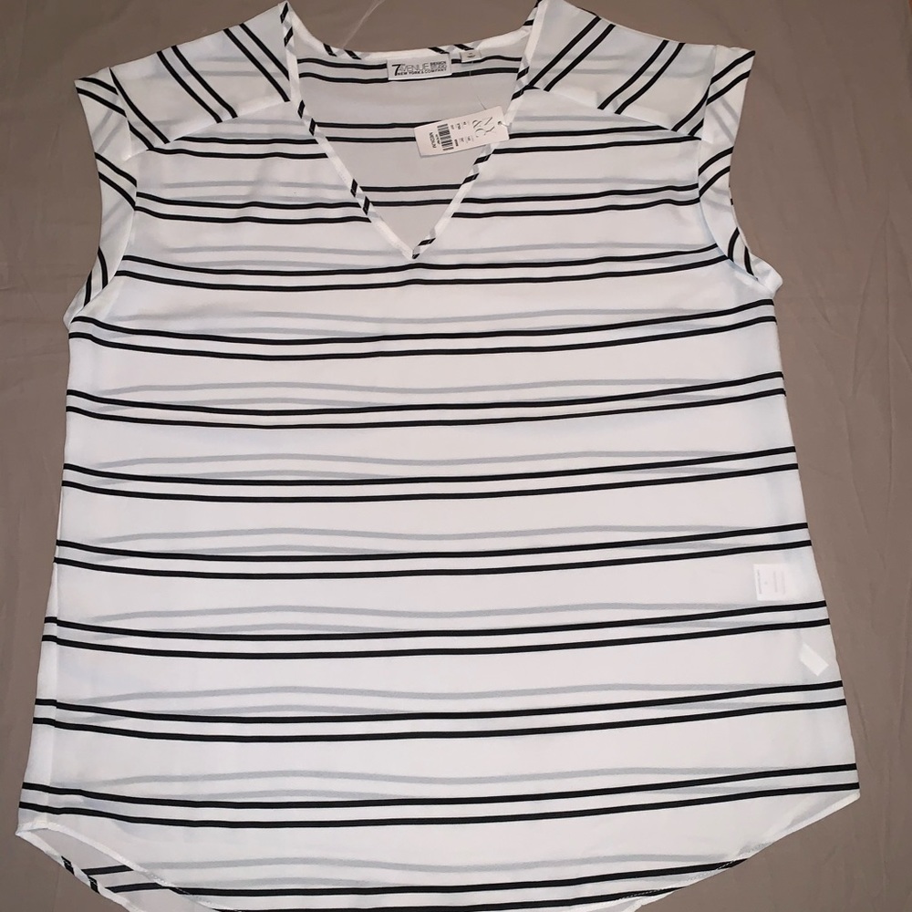 White and black striped blouse